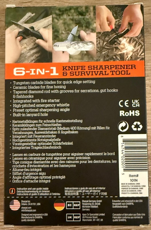SHARPAL 101N Manual Knife Sharpener & Survival Tool gallery