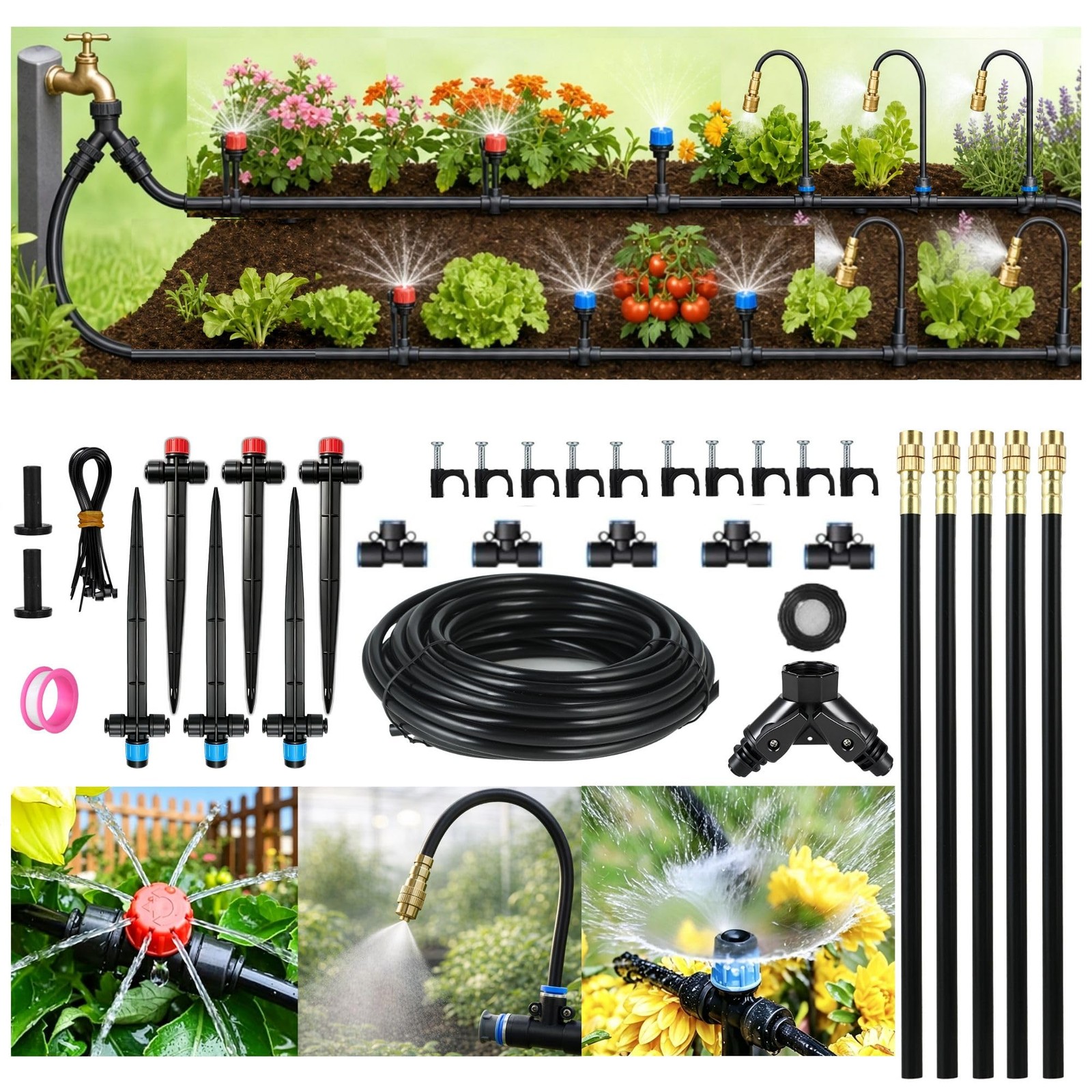 50 Ft Black Drip Irrigation System Starter Kit for Small Garden gallery