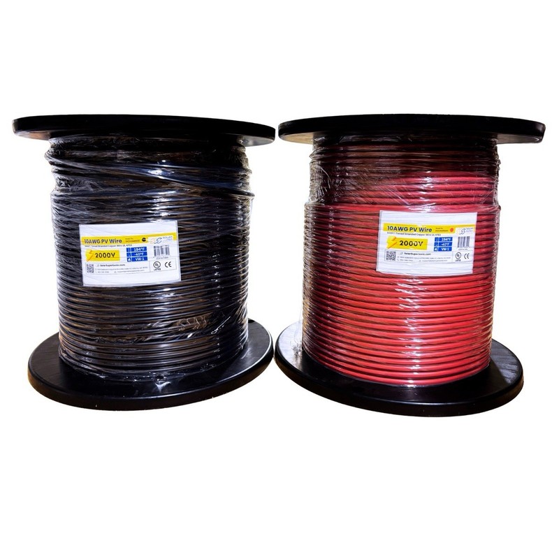 2000V PV Wire Tinned Stranded Copper - 8/10/12 AWG - Black/Red - 300 to 1000FT gallery