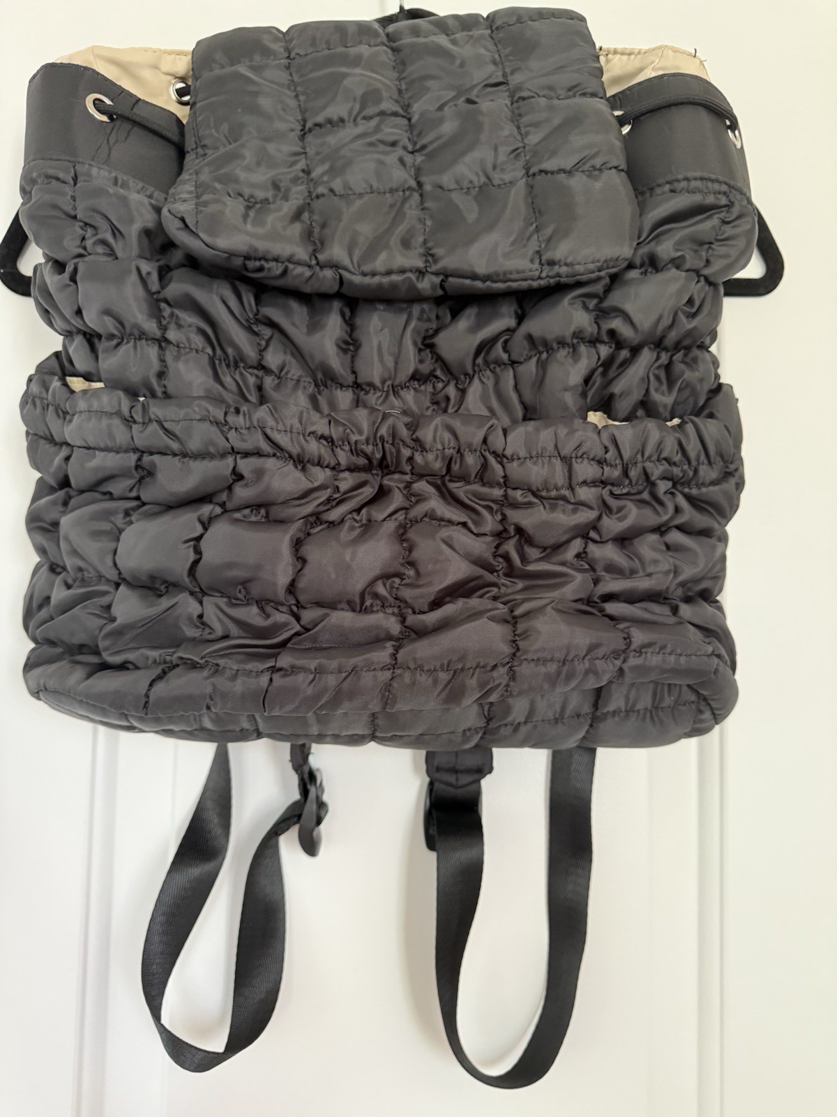 Nylon Puffer Backpack Bag NIP Black