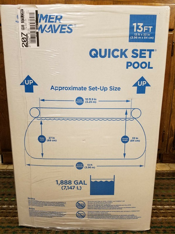 Summer Waves 13' x 33" Quick Set Ring Above Ground Swimming Pool Set (Polygroup) gallery