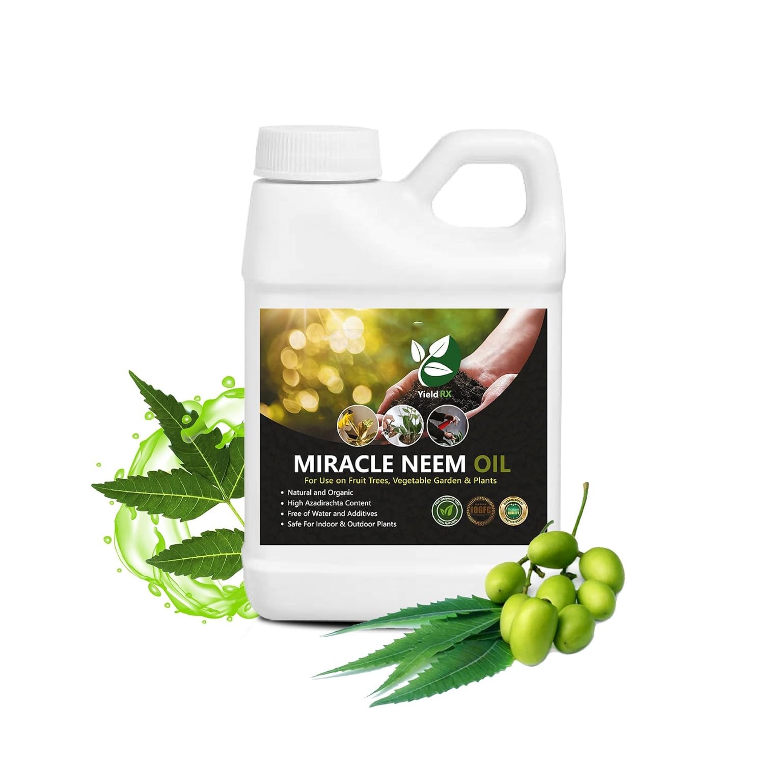 Yield Rx 100% Pure Cold Pressed Neem Oil for Indoor/Outdoor Plants & Vegetables gallery