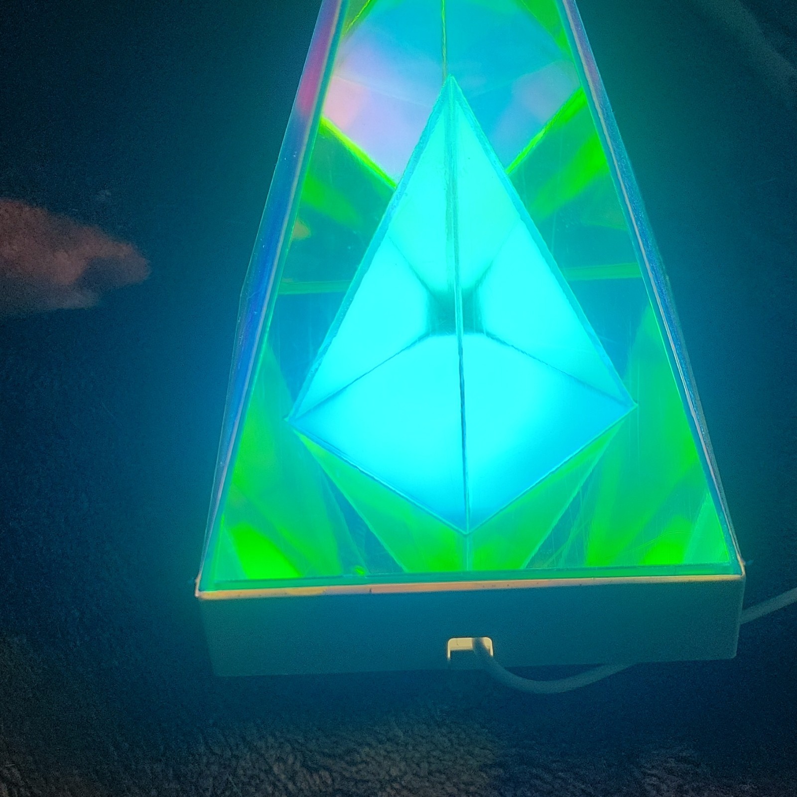 Color Changing LED Pyramid Table Lamp, Corded Multicolor, Switch, Plastic gallery