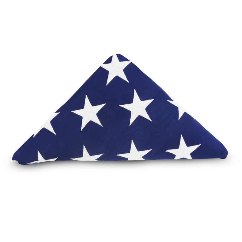 Pre Folded Premium American Flag, MADE IN THE USA fully Embordered Stars and ... gallery