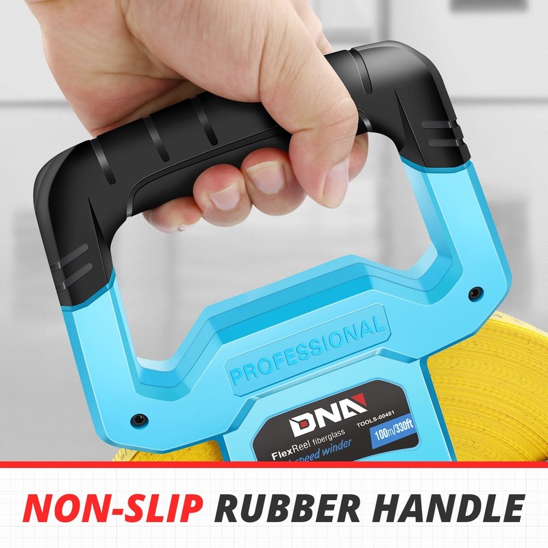 100M/300Ft Contractor-Grade Open Reel Fiberglass Measuring Tape Measure Reel gallery