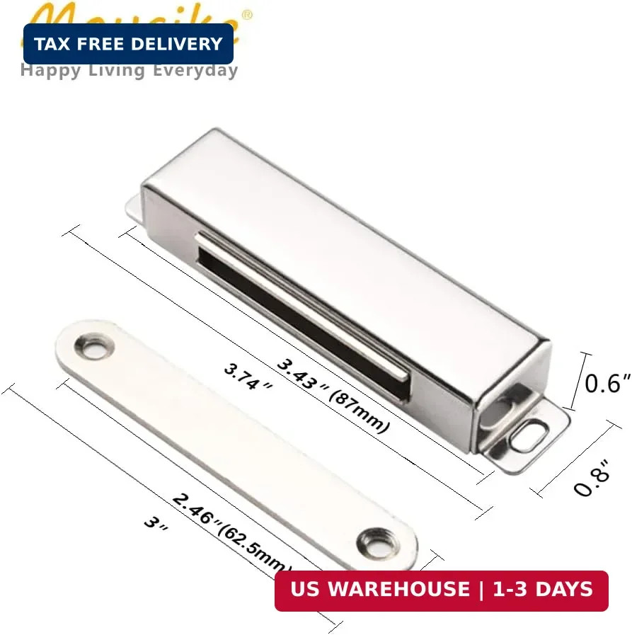 Mousike Magnetic Door Catch，70lb Stainless Steel Cabinet Door Magnets with Stron gallery