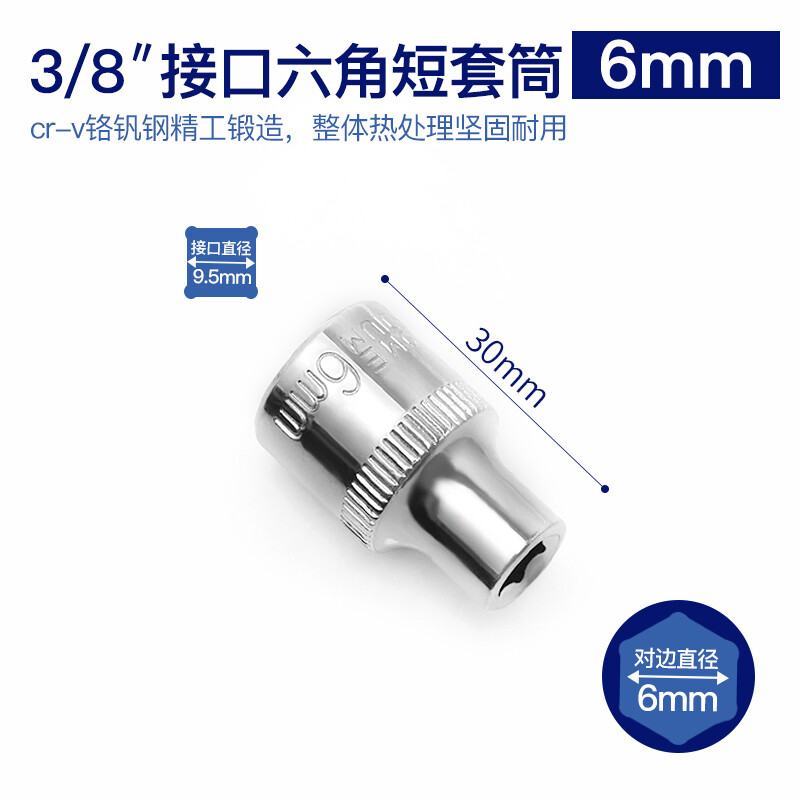 Socket Set 3/8" Drive Hex Ratchet Socket Wrench Socket Metric 6-24mm Wrench CRV gallery