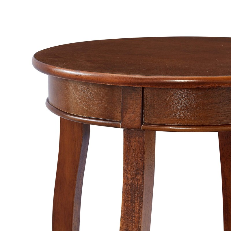 Furniture Hazelnut Round Shelf Table,, 18"L x 18"W x 24"H gallery