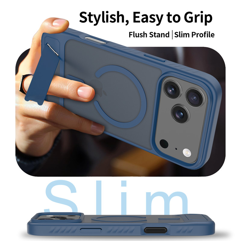 For iPhone 17 16 Pro Max 15 14 13 12 MagSafe Magnetic Shockproof Kickstand Case gallery