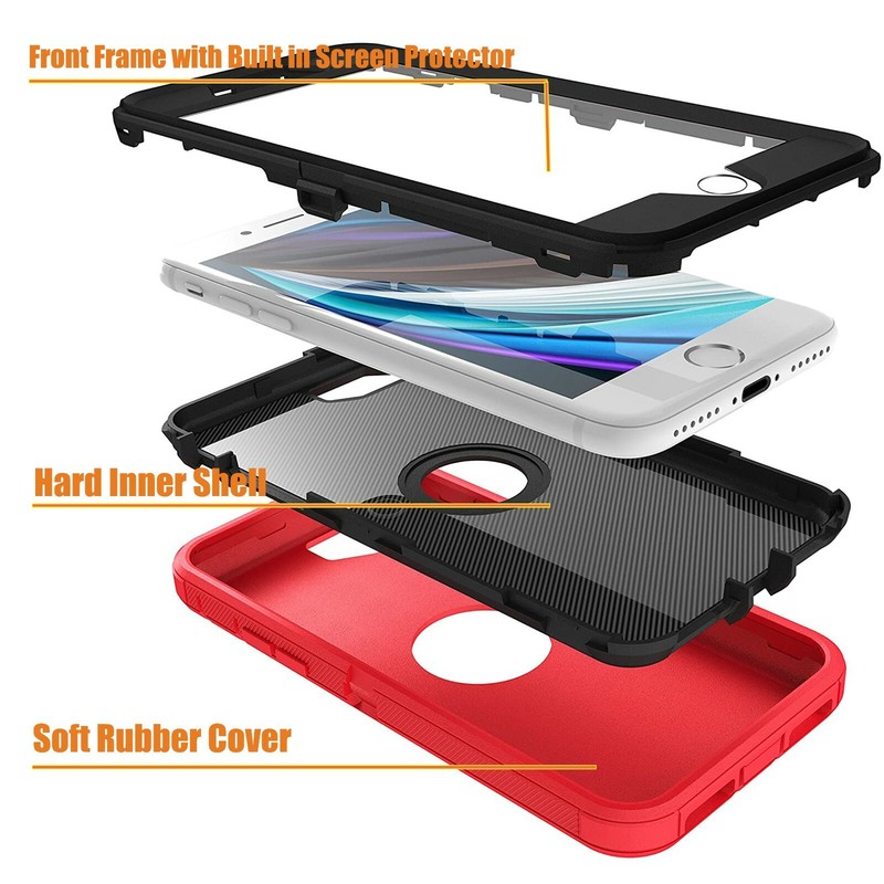 For Apple iPhone 6 7 8 Plus SE 2nd 3rd Shockproof Case Cover + Screen Protector gallery