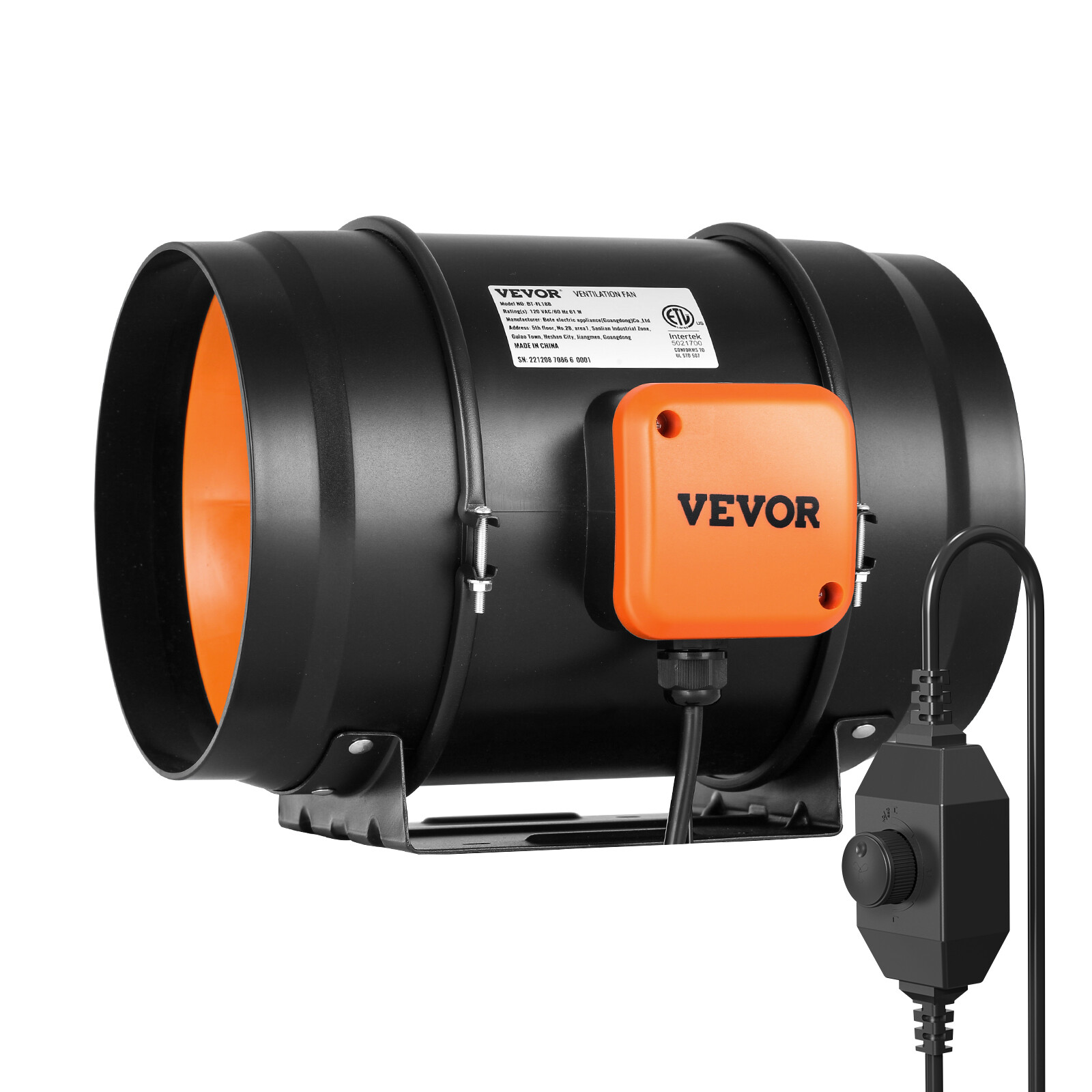 VEVOR 8 Inch Inline Duct Fan HVAC Exhaust Blower Kit AC Variable Speed Control gallery