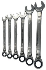 DeWalt 6-Piece Reverse Ratcheting Combination MM Wrench Set – Polished Chrome