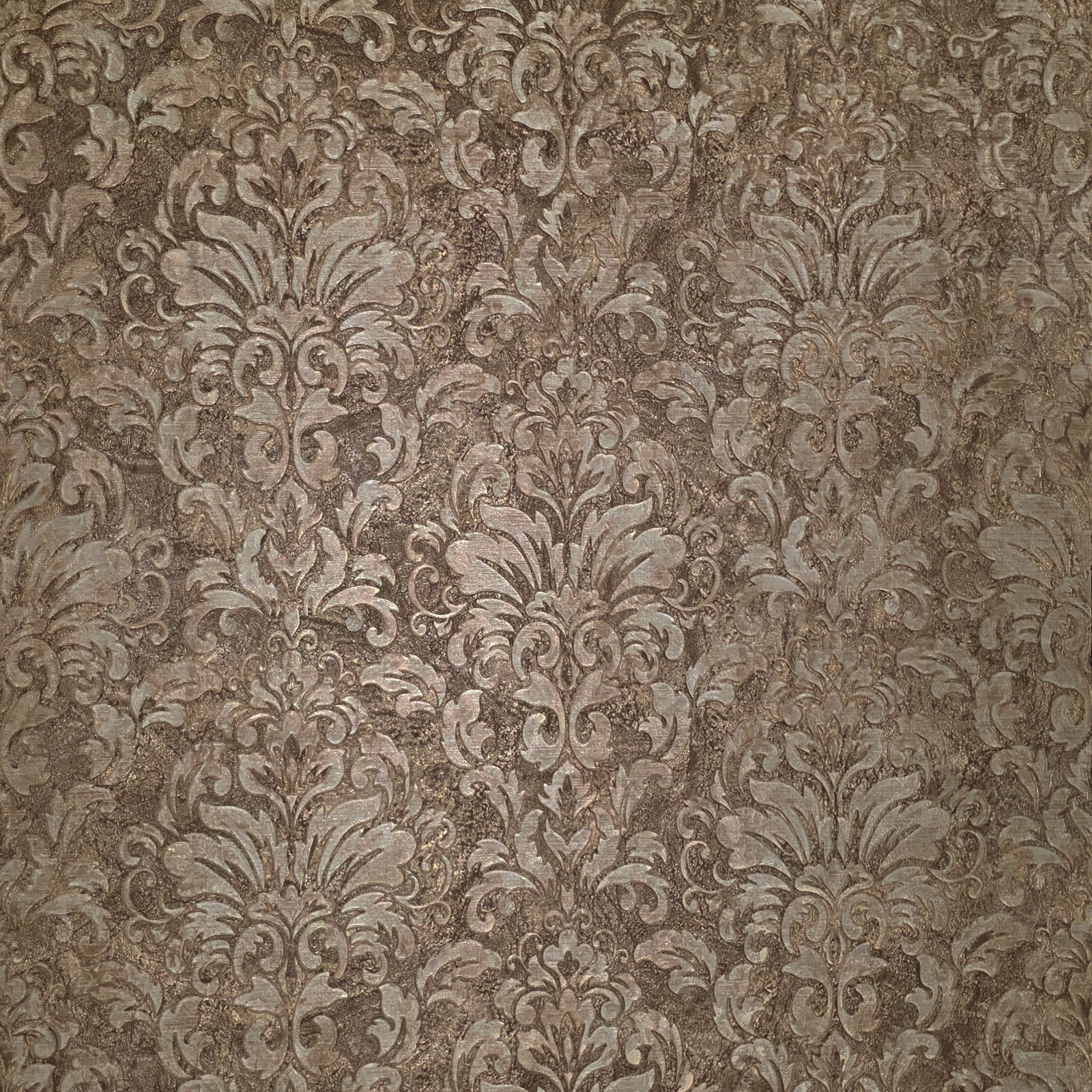 Embossed brown bronze metallic plaster textured Victorian damask Wallpaper rolls gallery