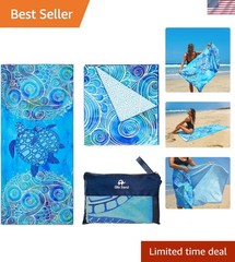 Quick Drying Sea Turtle Microfiber Beach Towel 78x35in – Lightweight & Stylish