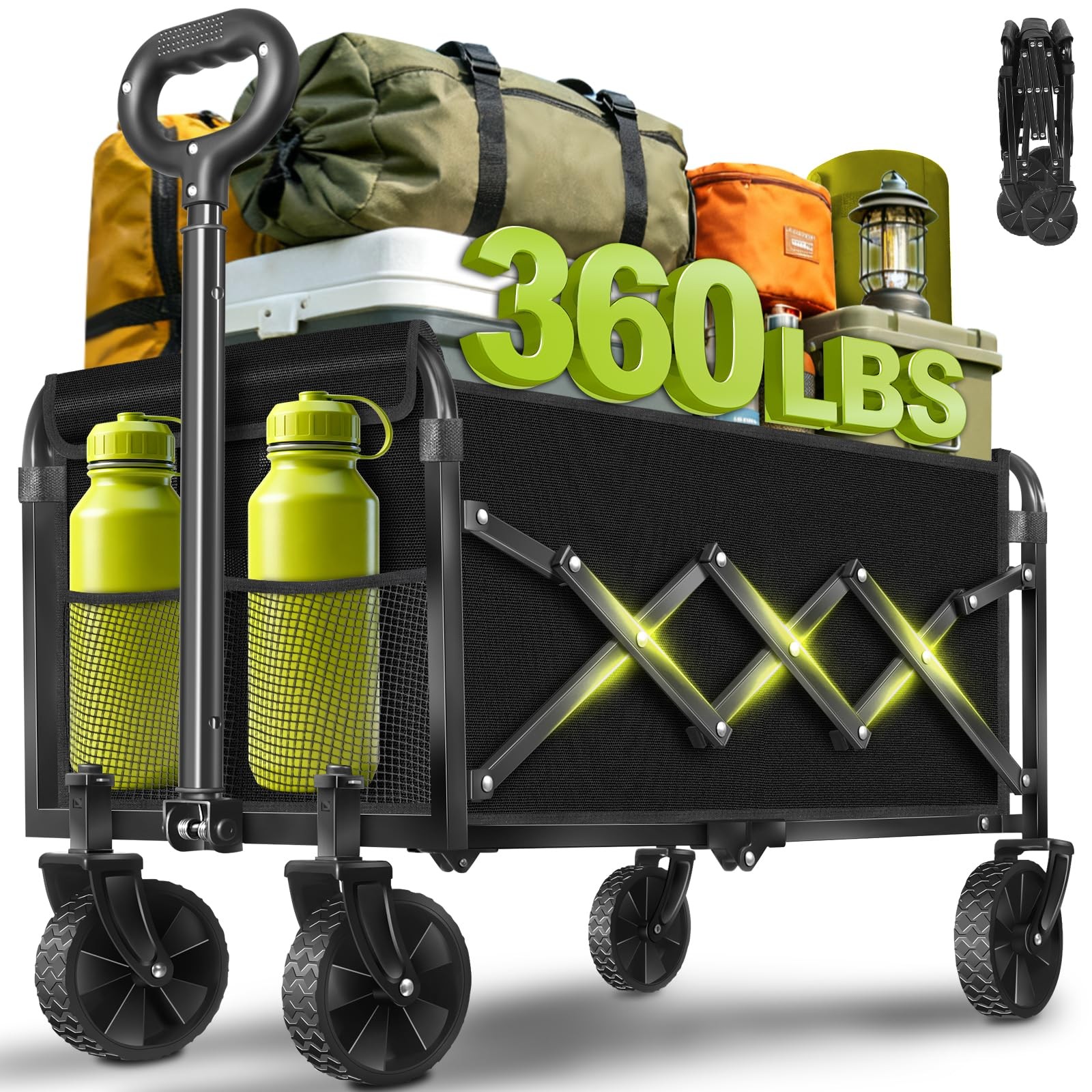 New Wagons Carts Foldable Collapsible Wagon with Wheels, Folding carts for Camp gallery