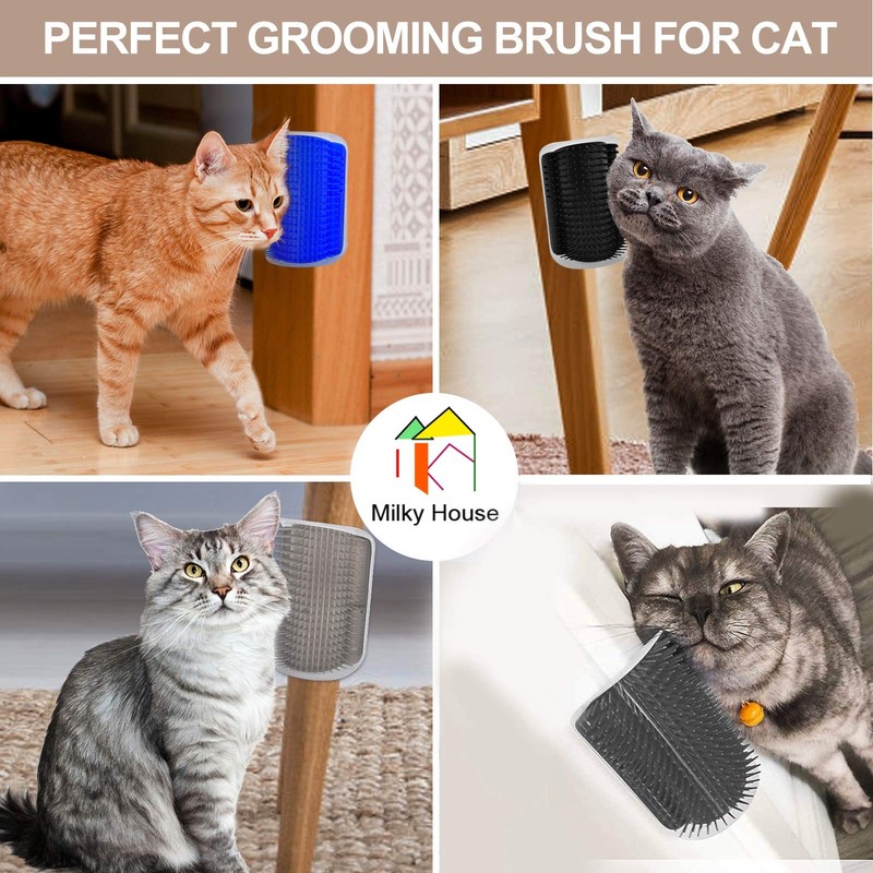 Self Groomer for Cats - 4PACK 4 Count (Pack of 1), Blue+Black+Gray+Green gallery