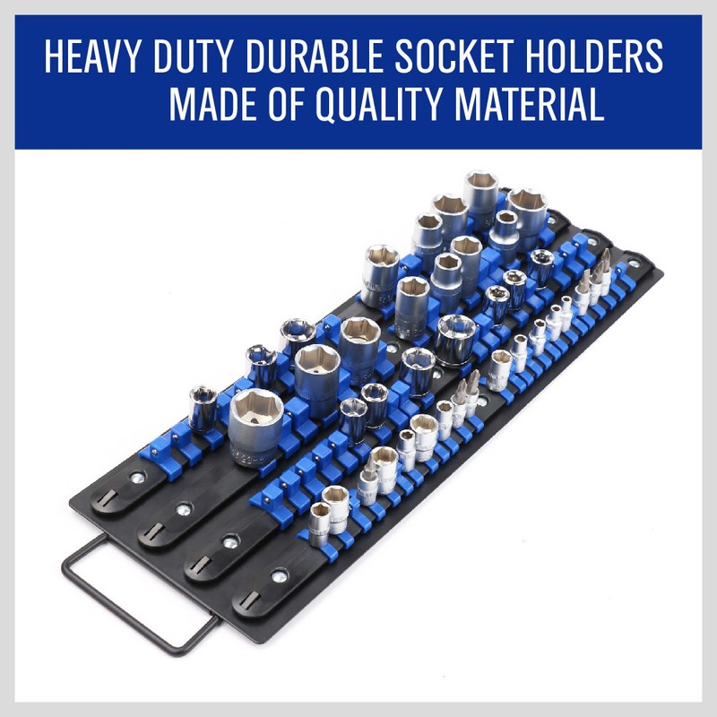 80 Industrial ABS Mountable Socket Storage Rail Rack Holder Organize 1/4 3/8 1/2 gallery
