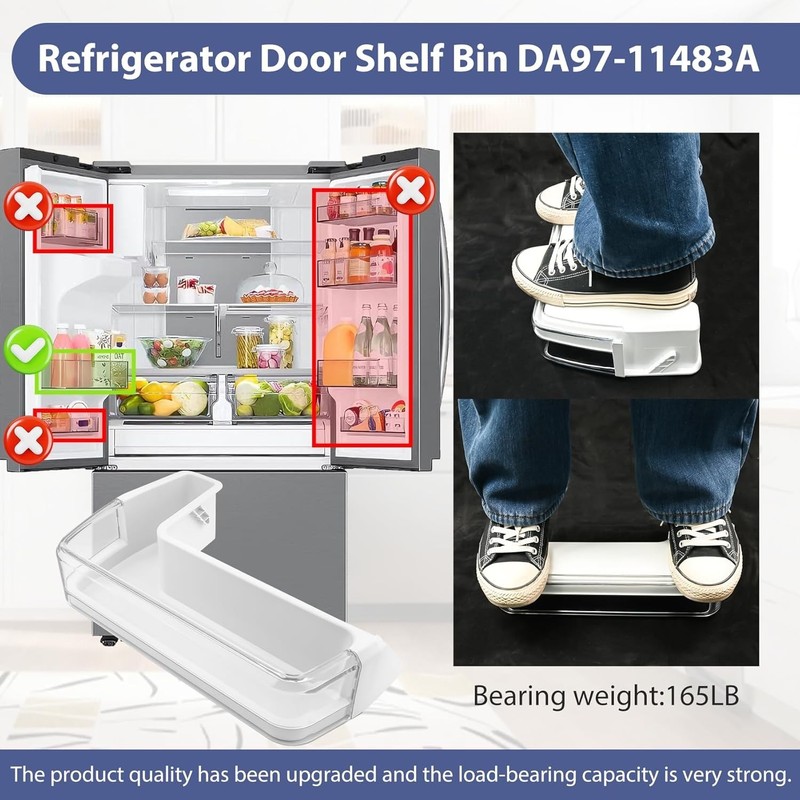 Left Door Middle Bin Compatible with SAMSUNG Refrigerator DA97-11478A gallery