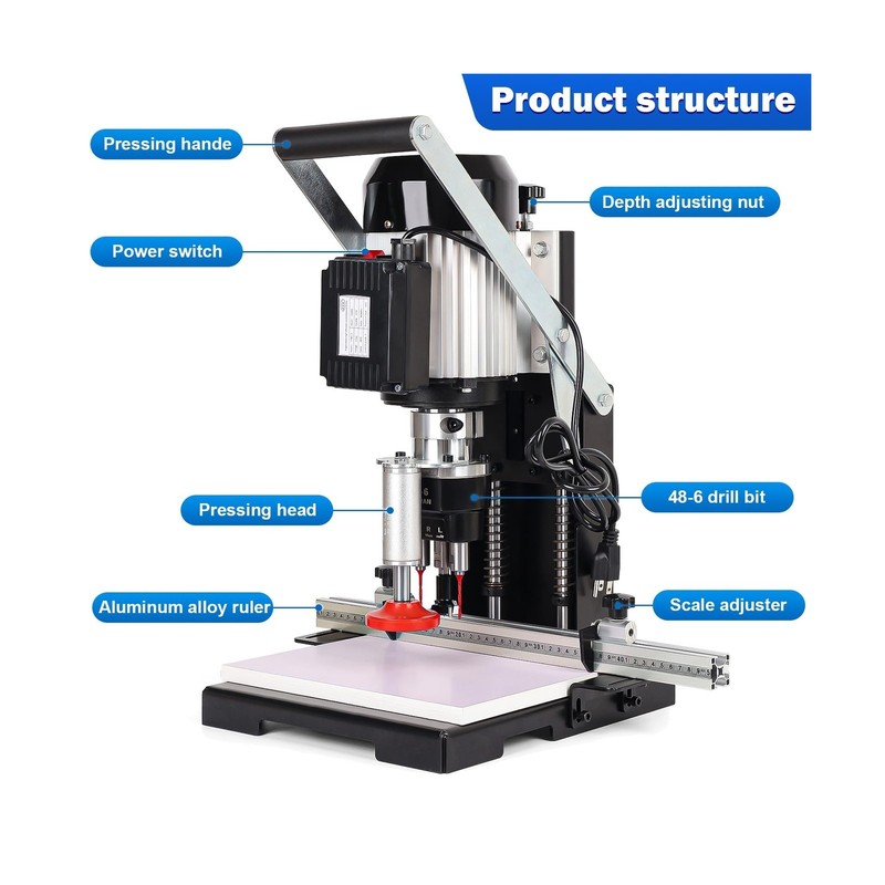 45-9.5mm Manual Hinge Drilling Machine Woodworking Boring 1100w 2840 RPM Bori... gallery