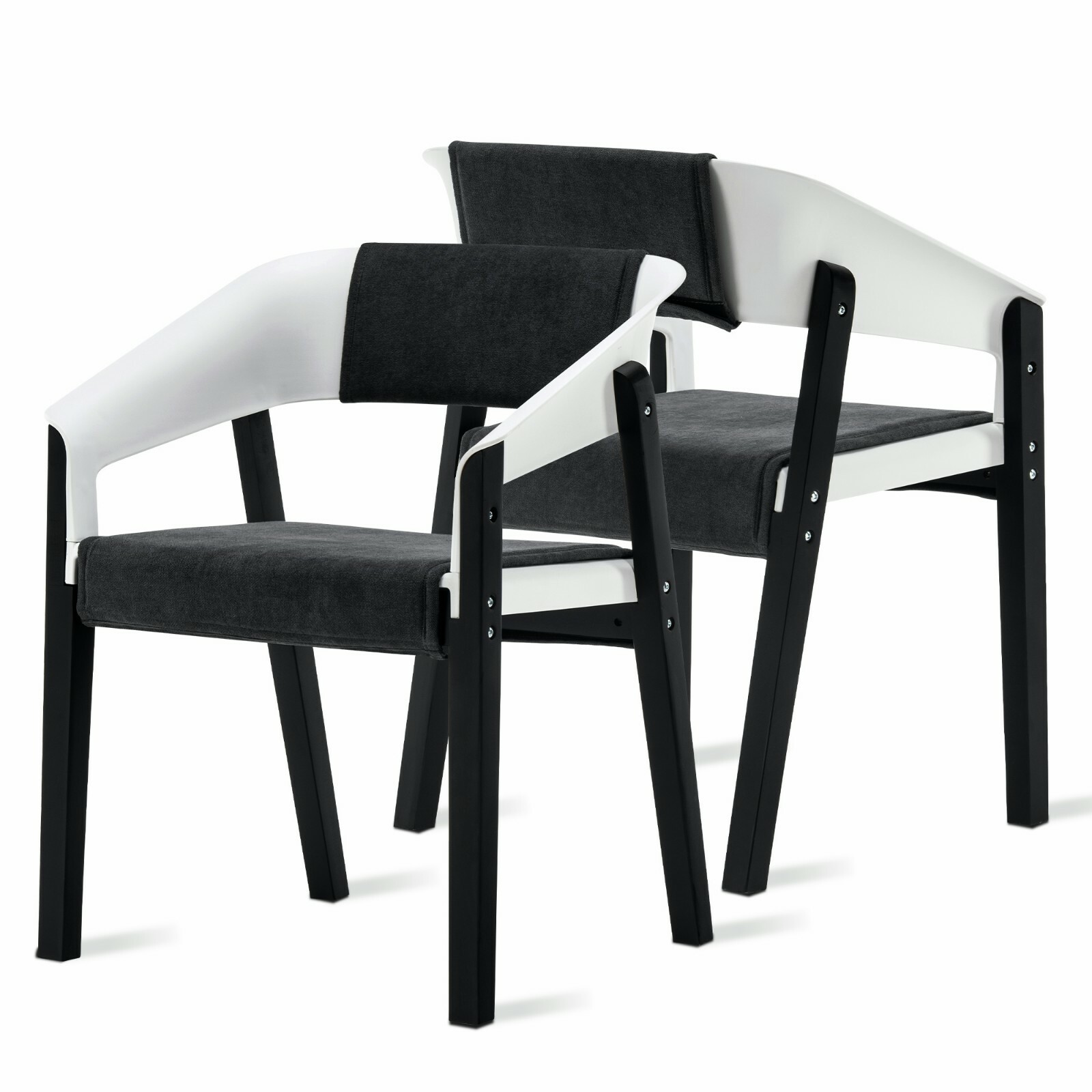Ivinta Dining Chair with Solid Wood Legs, Plastic Accent Armchair for Dinner gallery