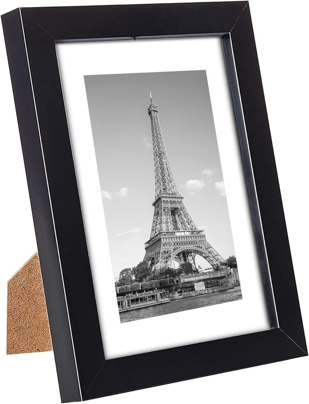 10 Pack Black 5x7 Picture Frames Display 4x6 with Mat Wall or Tabletop Mount gallery