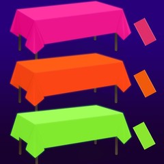 3 Pack Neon Table Cloths Party Decorations, Pink Orange Yellow Glow in The Dark