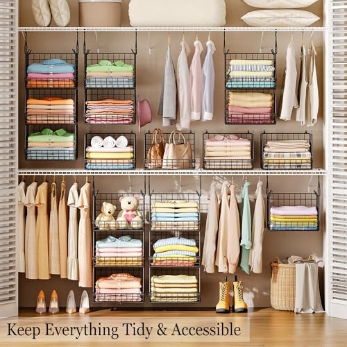 Hanging Storage Organizer for Closet, Laundry & Utility Room | 3-Tier Black gallery