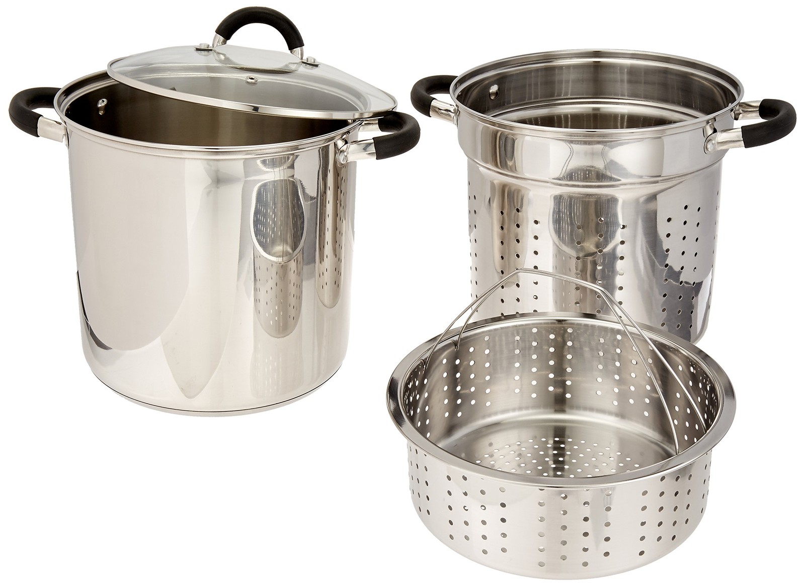 Excelsteel 12 Qt Multifunction Stainless Steel Pasta Cooker Encapsulated Base gallery