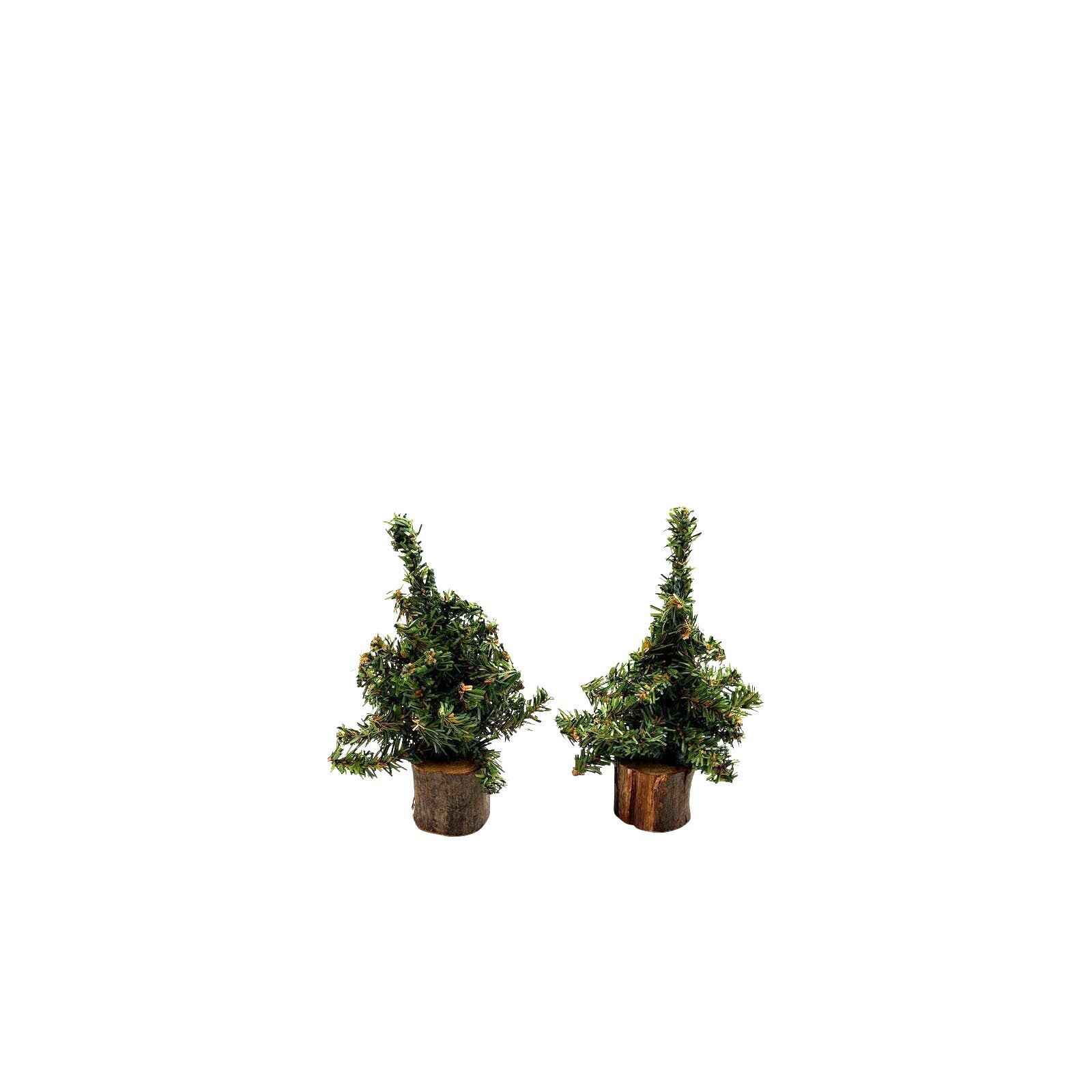 Christmas Tree Spruce Pine Posable Bendable Wood Base Set of 2 gallery