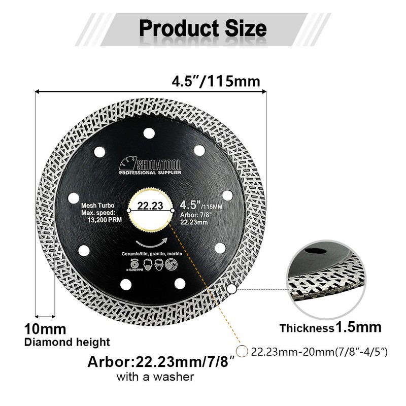 Diamond Angle Grinder Saw Blade Porcelian Tile Marble Cutting Discs Grinder 1pc gallery