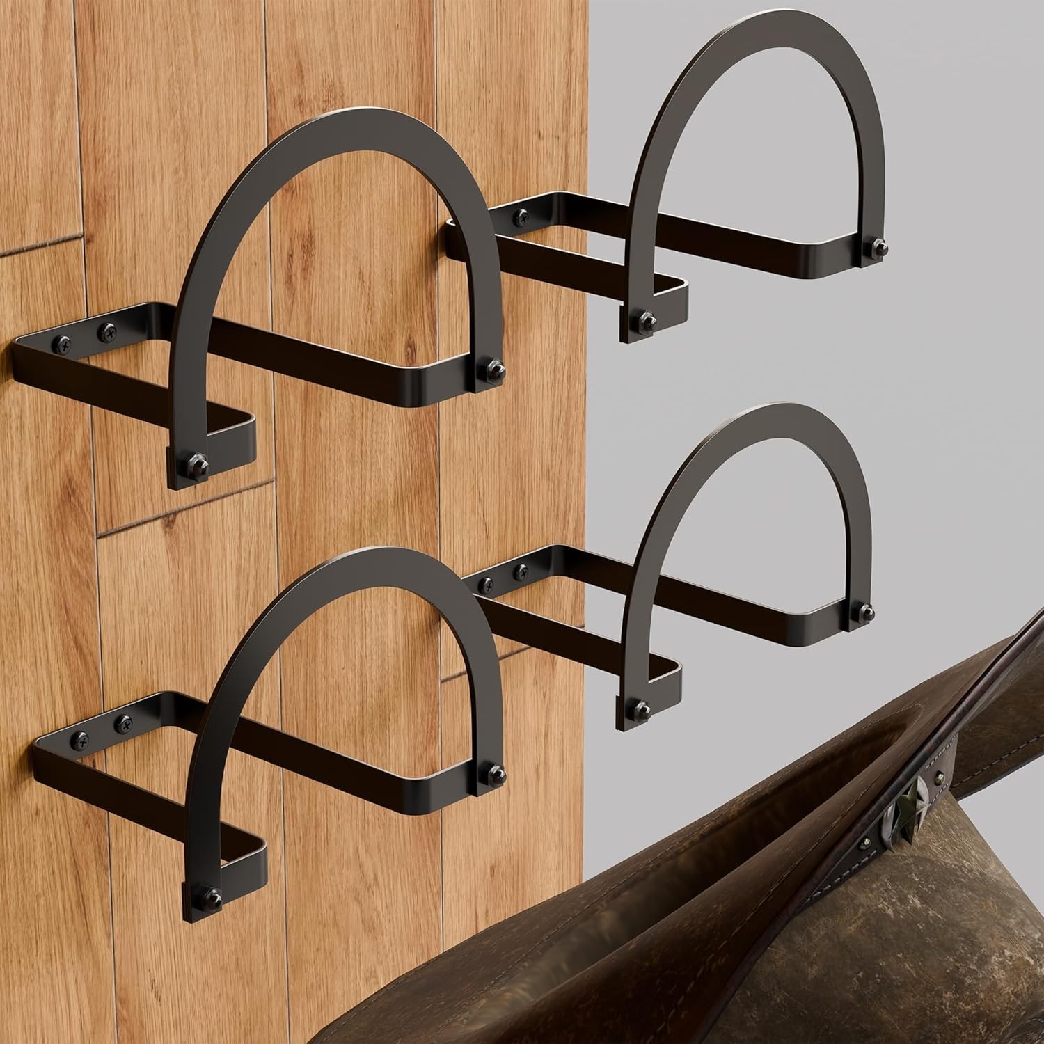 2 Pc or 4 Pack Cowboy Hat Rack - Wall Mount Cowboy Hat Holder, Western Hat Hooks gallery