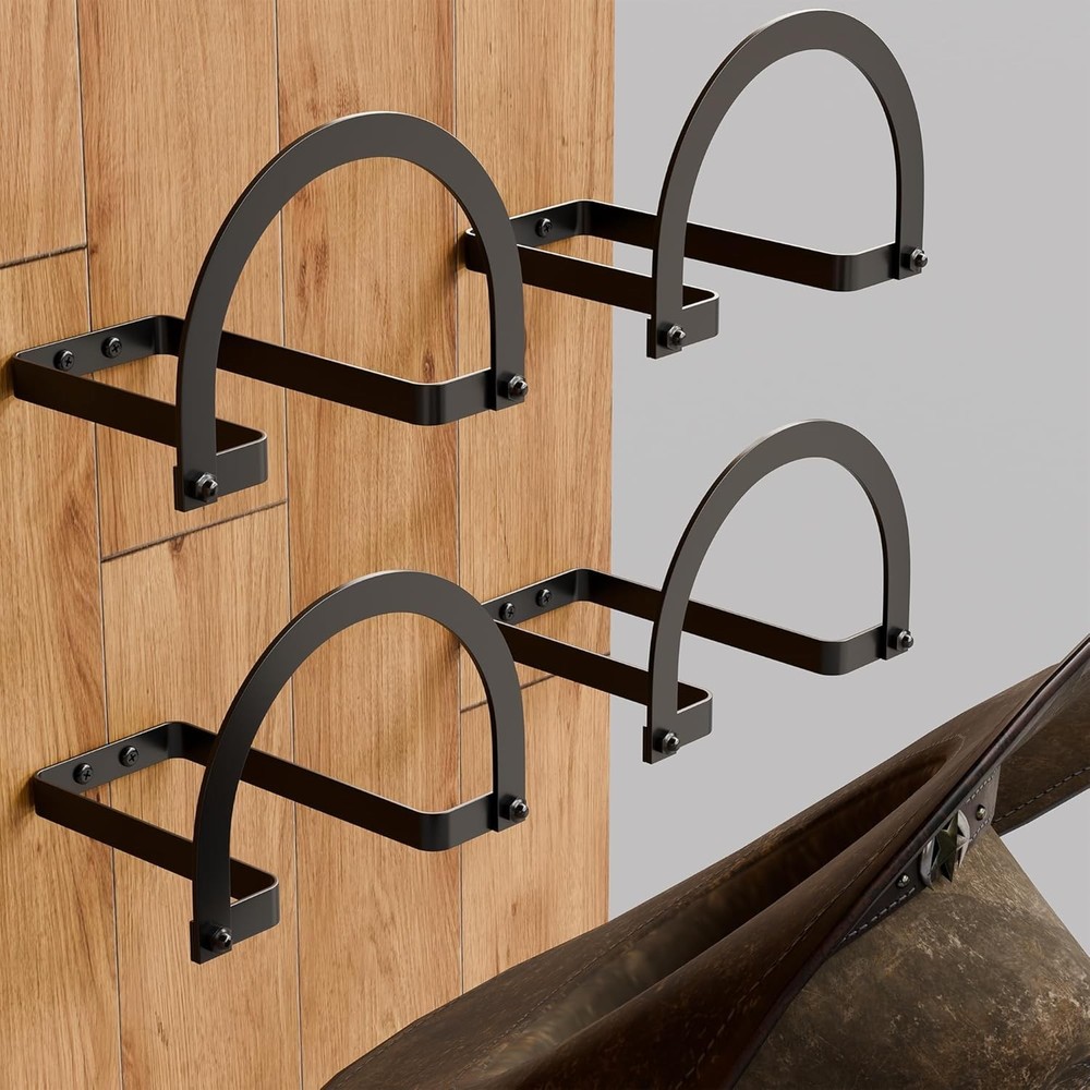 2 Pc or 4 Pack Cowboy Hat Rack - Wall Mount Cowboy Hat Holder, Western Hat Hooks