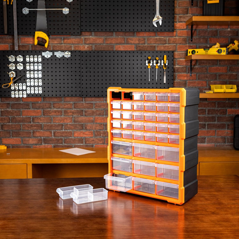 Wall Mount Hardware and Craft Storage Cabinet Organizer with 39 Drawers, Plastic gallery