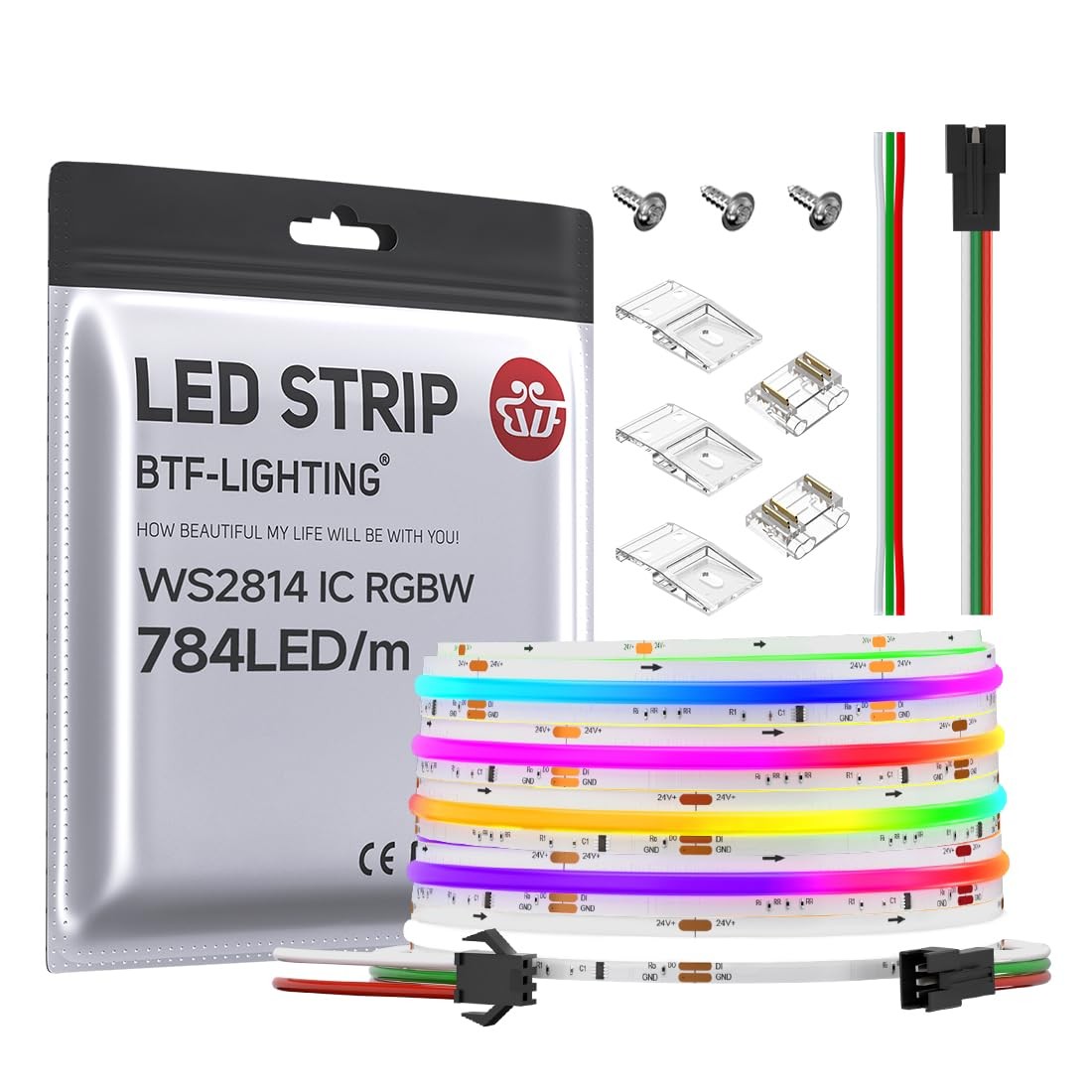 FCOB WS2814 IC RGBW 6000K COB LED Strip Flexible High Density Uniform Chasing... gallery