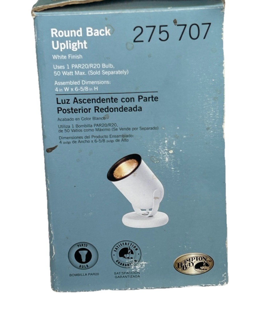 Hampton Bay Round Back Uplight White Finish Accent Spotlight Lamp 275 707 NEW gallery