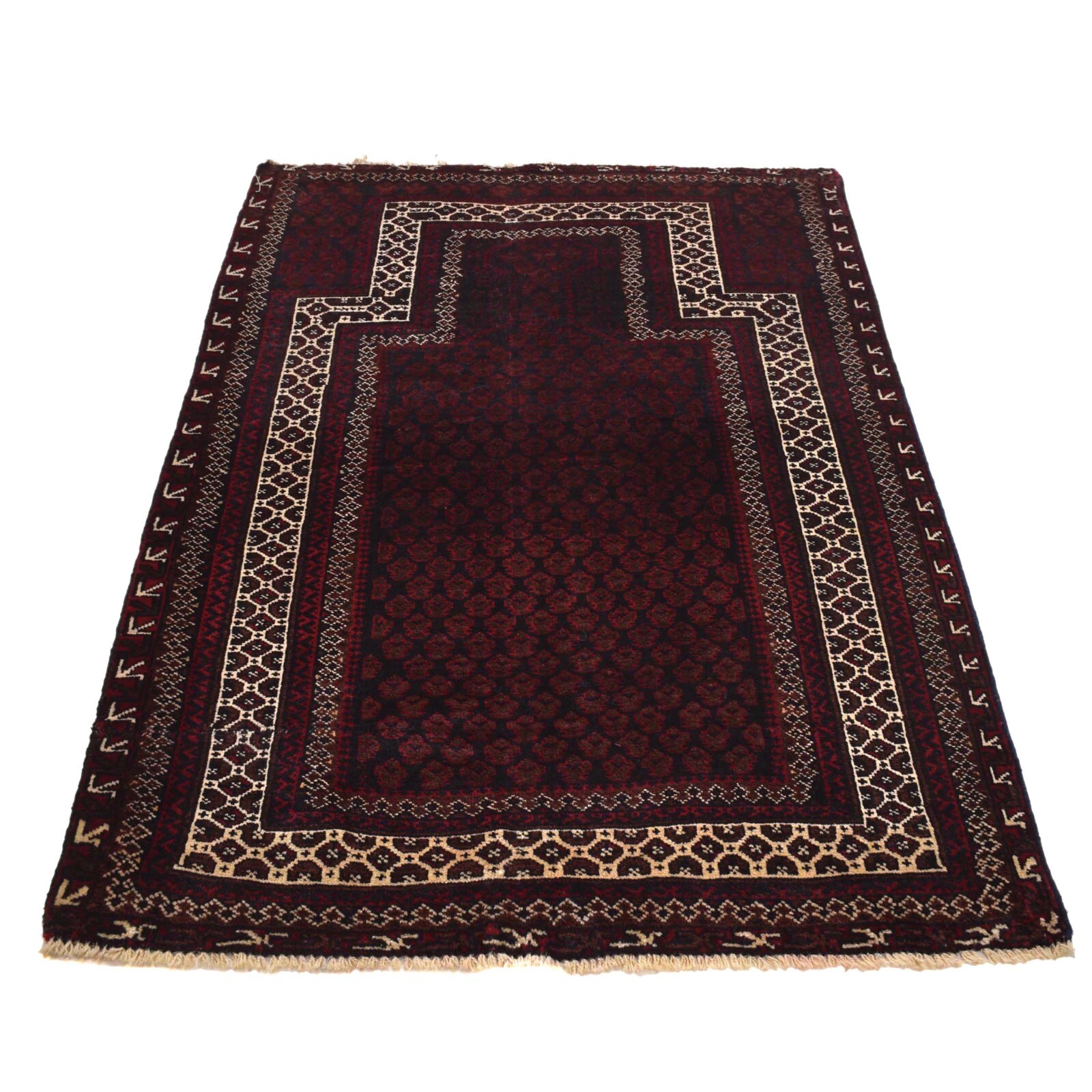 Beautiful Afghan Handmade Tribal Woolen Prayer Area Carpet Rug 3'1"x4'8"ft 11769 gallery