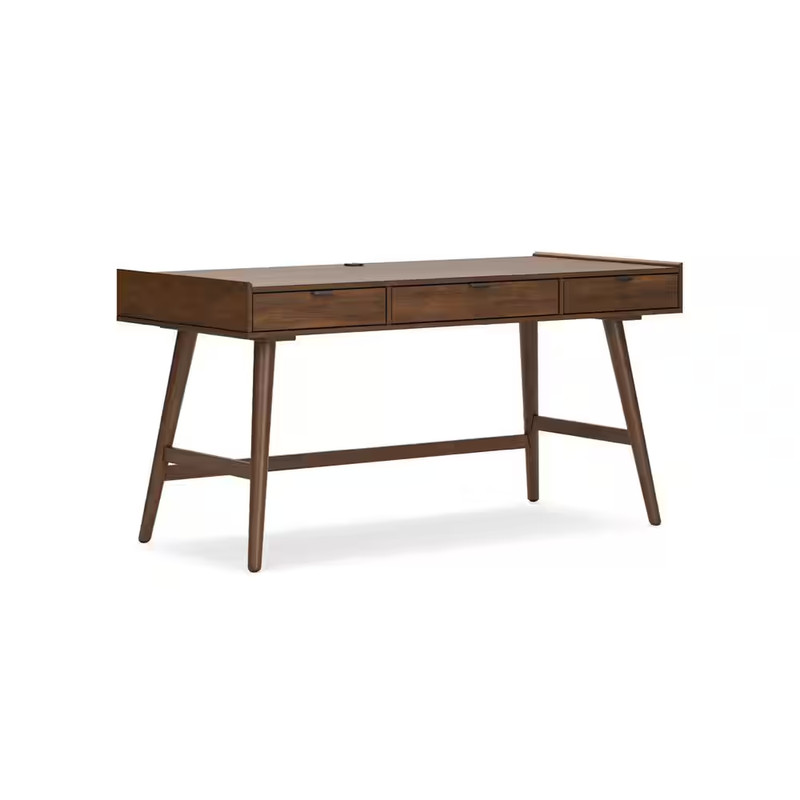 Lyncott 60 In. Rectangular Brown Wood Desk with 3 Drawer gallery