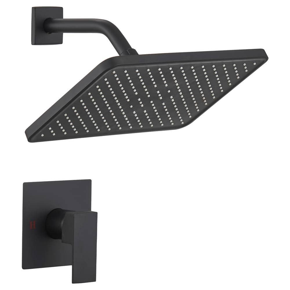BWE Matte Black Single Handle Square Shower Faucet Set High Pressure Shower Head gallery