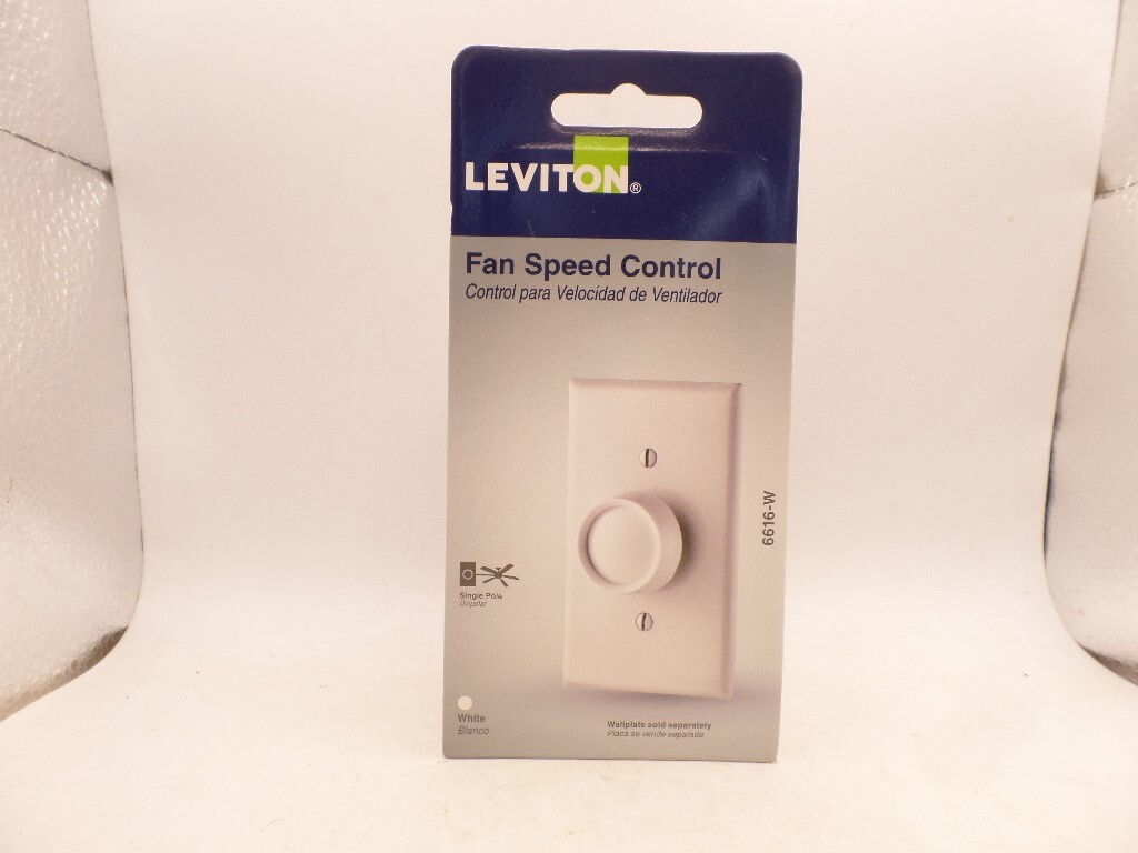 LEVITON 6616-1XW 5A TRIMATRON 1-POLE FULL RANGE ROTARY FAN SPEED CONTROL, WHITE gallery