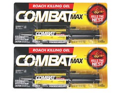 Combat Max Roach Killing Gel for Indoor and Outdoor Use, 1 Syringe, 2 Pack
