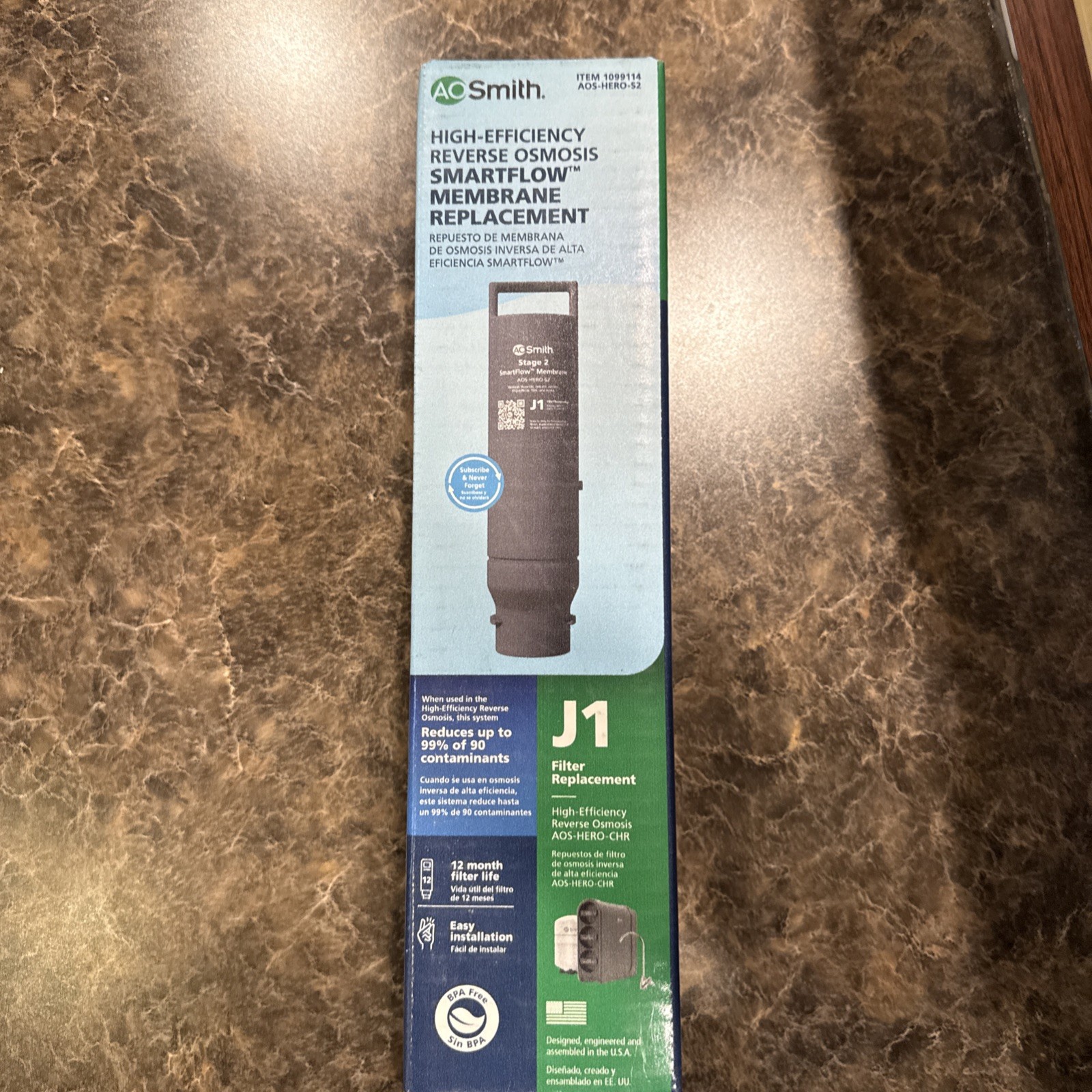 A.O. Smith AOS-HERO-S2 Membrane Replacement Reverse Osmosis J1 Filter NEW Sealed gallery