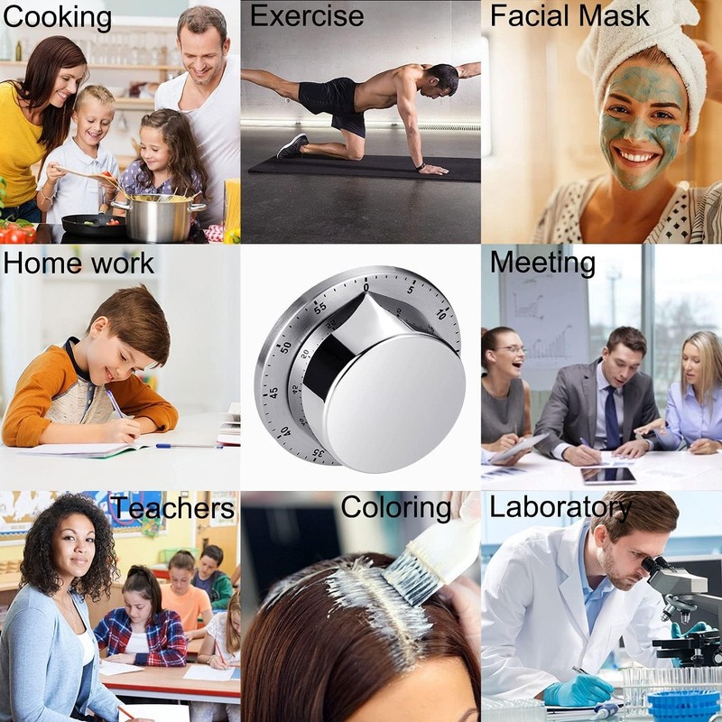 Kitchen Timer, Chef Cooking Timer Clock with Loud Alarm, No Batteries Require... gallery