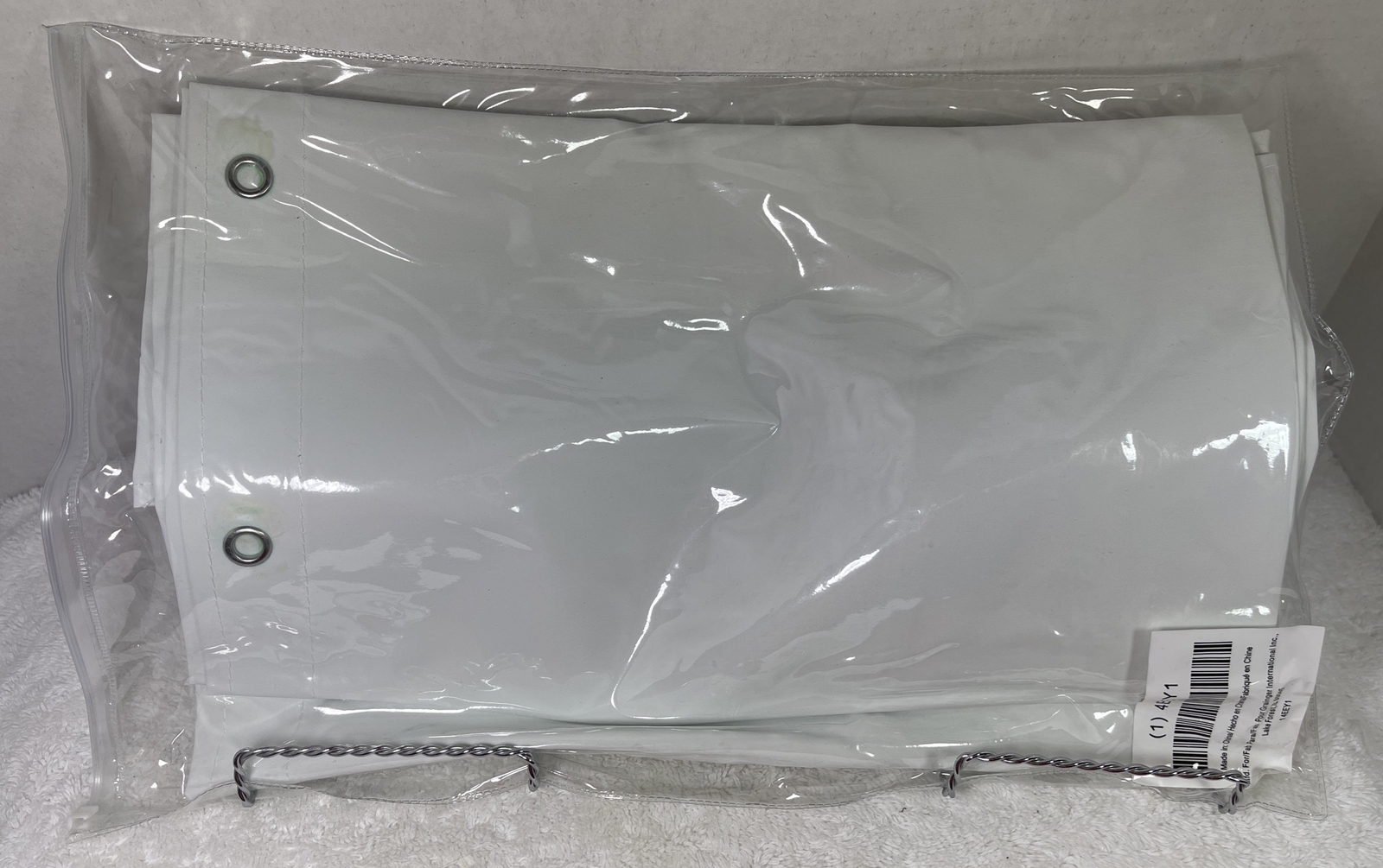 APPROVED VENDOR- Grainger 4EEY1 Shower Curtain, Vinyl, White, 42 In W, 72 In L gallery