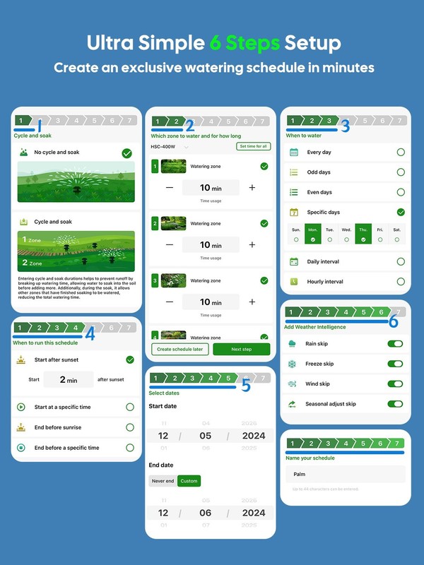 Smart Sprinkler Controller Irrigation System Watering Timer 6-Zone Cyclic Period gallery