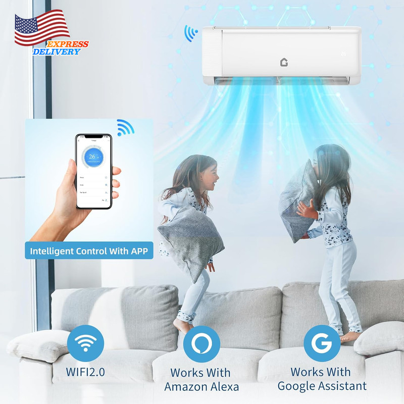 9000 BTU Mini Split AC W/Remote Control19 SEER2 Cools up to 450 Sq. Ft gallery