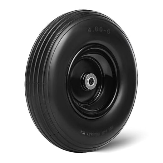 13 Inch 1 PC Solid Flat Free Replacement Tires and 13x400-6PU-ribbed2.2-1pack gallery