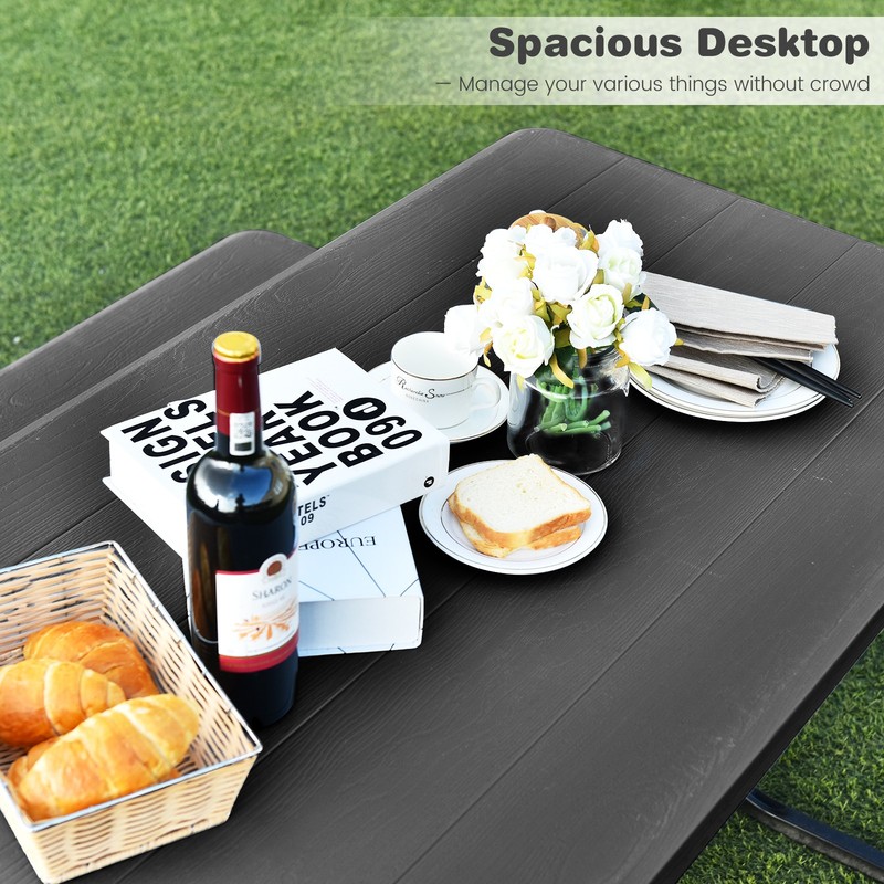 Costway Picnic Table Bench Set Outdoor Backyard Garden Party Dining All Weather gallery