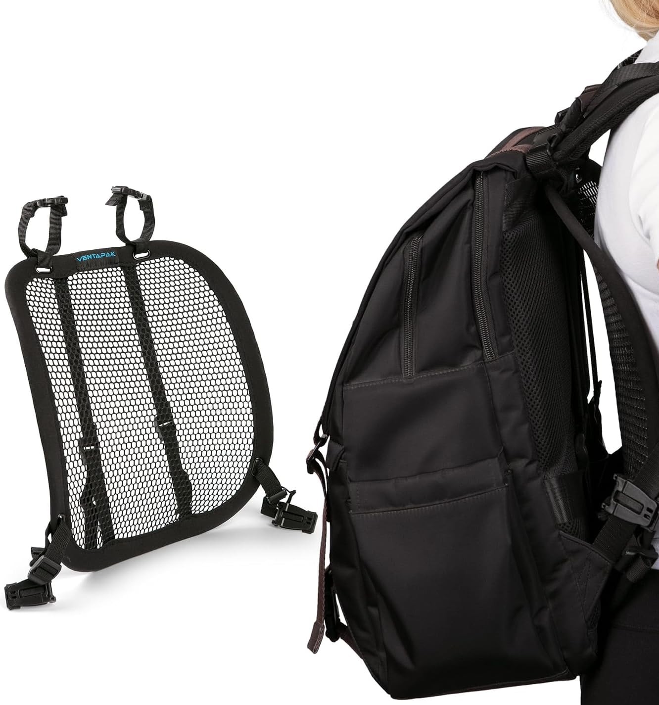 VentaPak Lightweight Airflow Backpack Spacer Frame - Reduce Sweat, 5'6" Torso