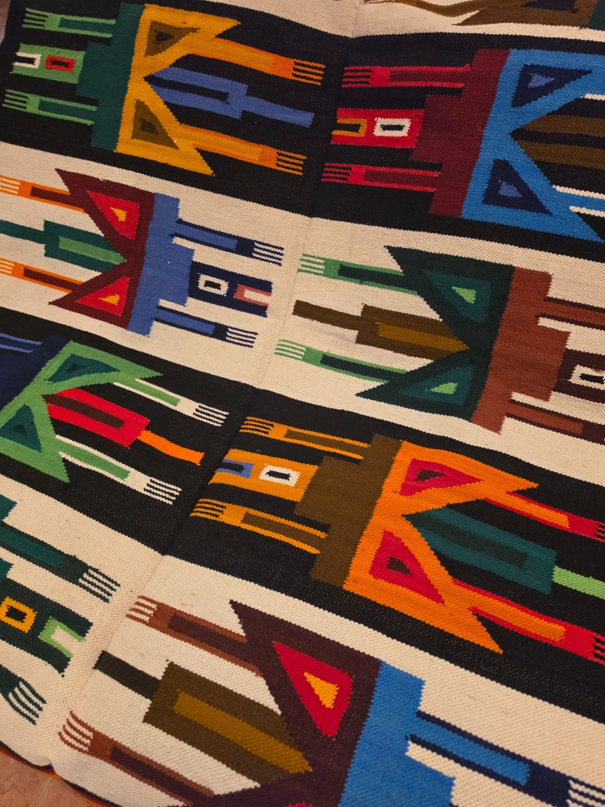 Handwoven Andean Wool Tapestry – Colorful Llama Textile Wall Art – Peruvian Arti gallery