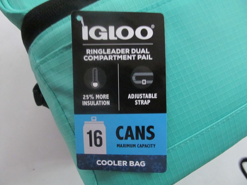 Igloo 16 Can Cooler Mint Leaf 2021 Dual Compartment Pail Cooler Brand New gallery